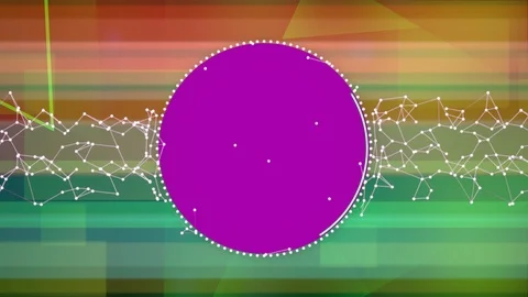 Round icon with copyspace for text product or logo over colorful geometric Stock Footage 124162015