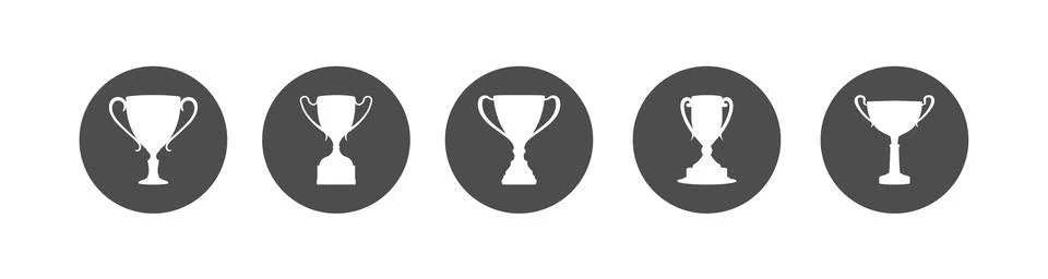 Round icon with a cup. A set of vector illustrations Stock Illustration