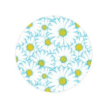 Round icon with daisies pattern 스톡 일러스트
