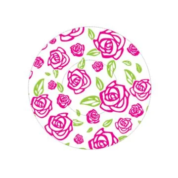 Round icon with flowers pattern Stock Illustration