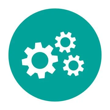 Round icon of gears. Vector. Stock Illustration