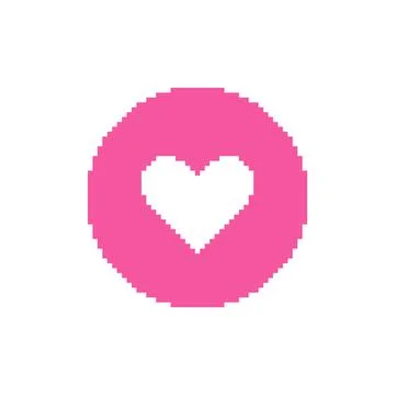 Round icon of pink with white heart inside	 Stock Illustration