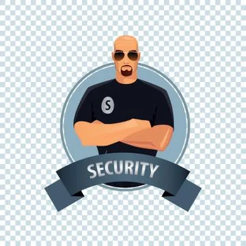Round icon on white background with security Stock Illustration