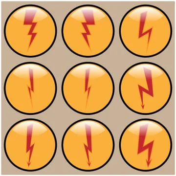 Round Icons lightning. Stock Illustration