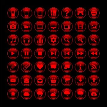 Round icons (red) Illustrazione stock