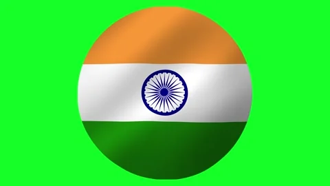 Round Indian Flag in wind 4k waving effect  Stock Footage 136123086