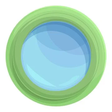 Round inflatable pool icon cartoon . Swim float Stock Illustration