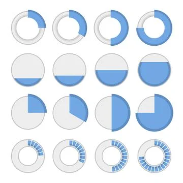 Round Infographic Elements and Pie Charts Set. Vector 库存插图
