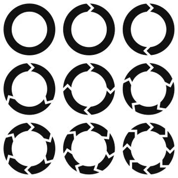 Round infographic elements template circular rotation arrows, renewable energ Stock Illustration