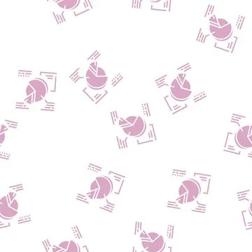 Round infographic glyph seamless pattern Illustration