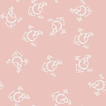 Round infographic line seamless pattern Stock Illustration