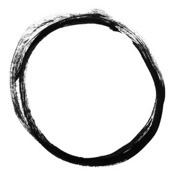 Round ink frame, black circle shape form isolated on background. Stock Illustration