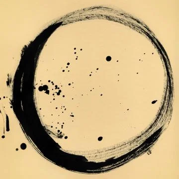 Round ink frame, black circle shape form isolated on background. Stock Illustration