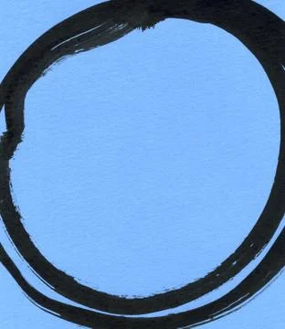 Round ink frame, black circle shape form isolated on background. Stock Illustration