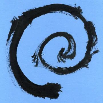 Round ink frame, black circle shape form isolated on background. Stock Illustration