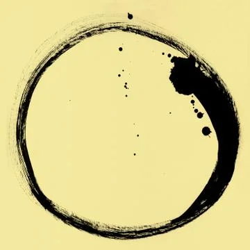 Round ink frame, black circle shape form isolated on background. Stock Illustration