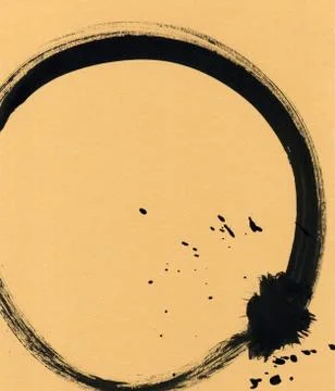 Round ink frame, black circle shape form isolated on background. Stock Illustration