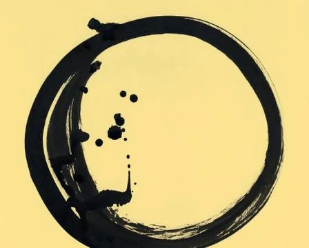 Round ink frame, black circle shape form isolated on background. Stock Illustration