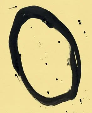 Round ink frame, black circle shape form isolated on background. Stock Illustration