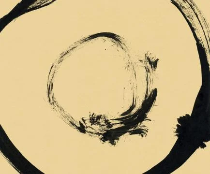 Round ink frame, black circle shape form isolated on background. Stock Illustration
