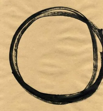 Round ink frame, black circle shape form isolated on background. Illustrazione stock