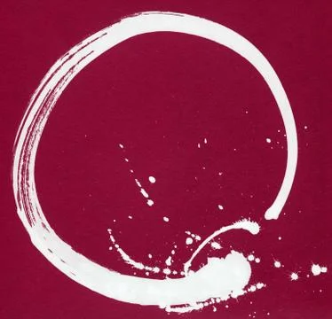 Round ink frame, white circle shape form isolated on background. Stock Illustration