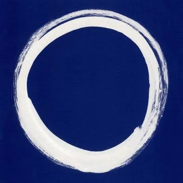 Round ink frame, white circle shape form isolated on background. Stock Illustration