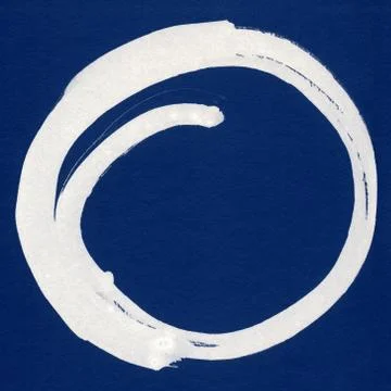 Round ink frame, white circle shape form isolated on background. Stock Illustration