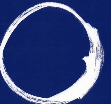Round ink frame, white circle shape form isolated on background. Stock Illustration