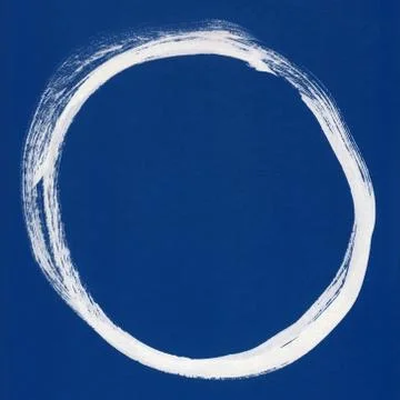 Round ink frame, white circle shape form isolated on background. Stock Illustration