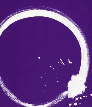 Round ink frame, white circle shape form isolated on background. Stock Illustration