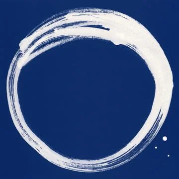 Round ink frame, white circle shape form isolated on background. Stock Illustration