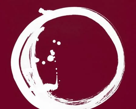 Round ink frame, white circle shape form isolated on background. Stock Illustration