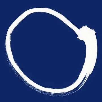 Round ink frame, white circle shape form isolated on background. Stock Illustration