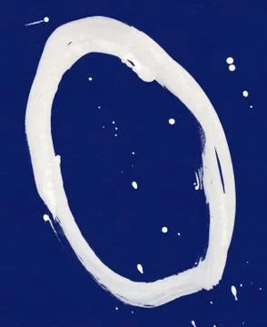 Round ink frame, white circle shape form isolated on background. Stock Illustration