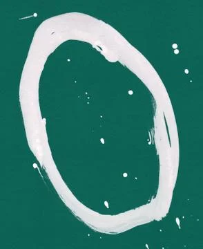 Round ink frame, white circle shape form isolated on background. Stock Illustration