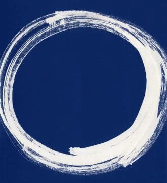 Round ink frame, white circle shape form isolated on background. Stock Illustration