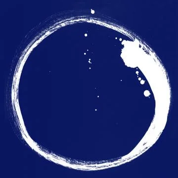 Round ink frame, white circle shape form isolated on background. Stock Illustration