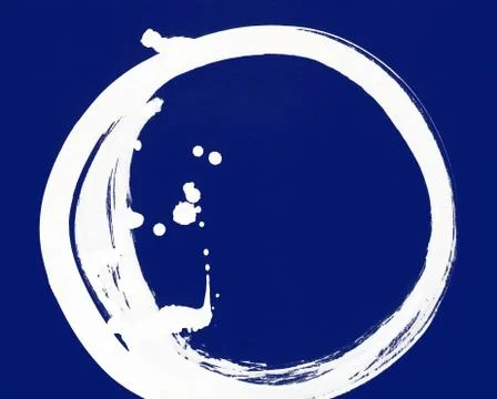 Round ink frame, white circle shape form isolated on background. Stock Illustration