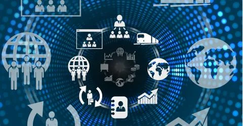 Round interface in space イラスト素材