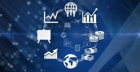 Round interface in space Stock Illustration