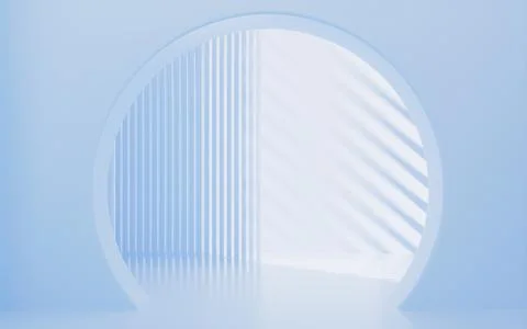 Round interior geometric architecture, 3d rendering. Stock Illustration