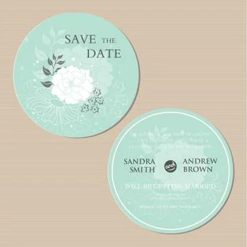Round invitation card Stock Illustration