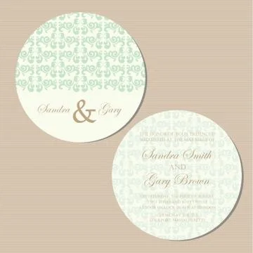 Round invitation green Stock Illustration