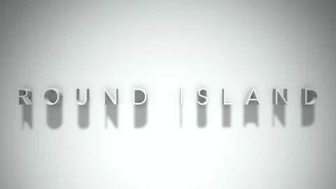 Round island 3D title animation white text on a white background Stock Footage 299422305