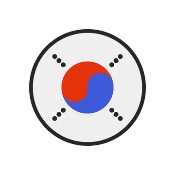 Round Korean flag. Stock Illustration