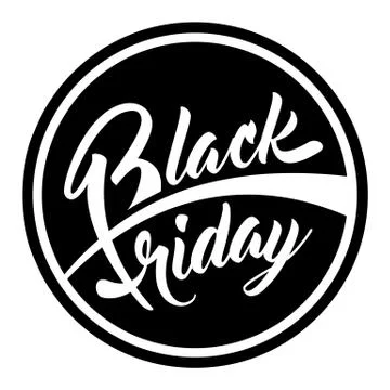 Round label Black Friday Illustrazione stock