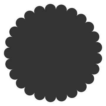 Round label blank template. Decorative black shape Stock Illustration