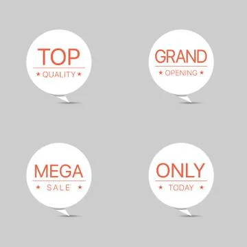 Round label icon set Stock Illustration