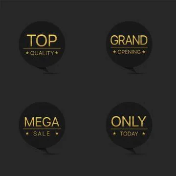 Round label icon set Stock Illustration